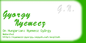 gyorgy nyemecz business card